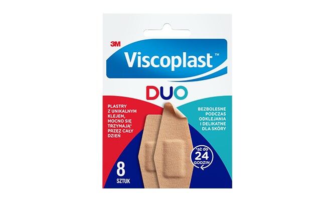 zestaw ośmiu sztuk plastrów Viscoplast™ DUO 
